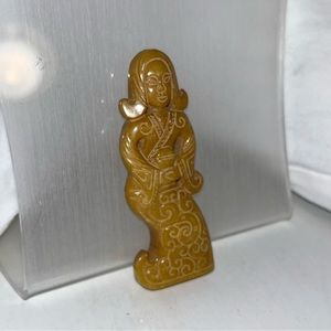 Yellow stone mermaid pendant